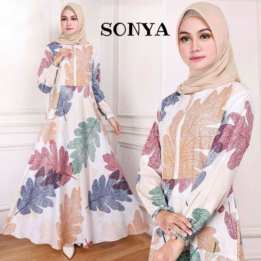 (1KG 5PCS) JUMBO GAMIS KATUN MOTIF MONALISA SONYA