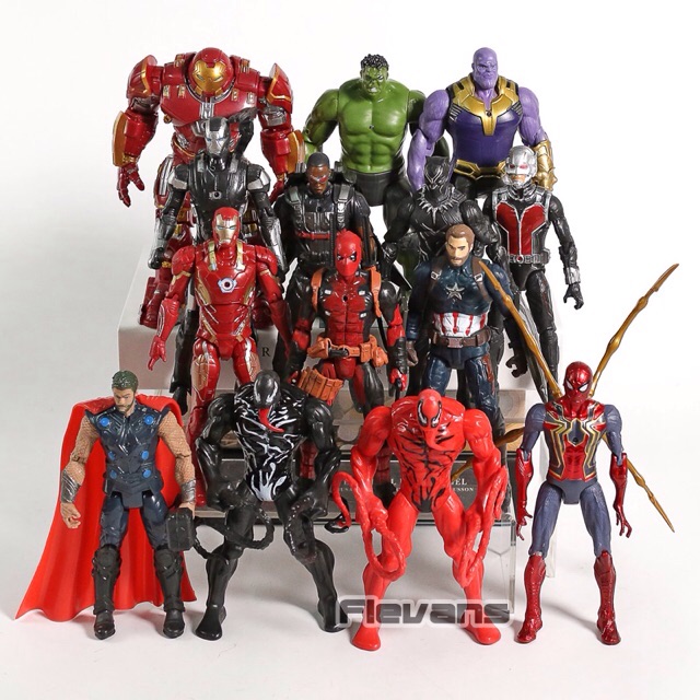 Action figure Avengers Iron spider Captain Venom Deadpool Blackpanther Warmachine Wolverine
