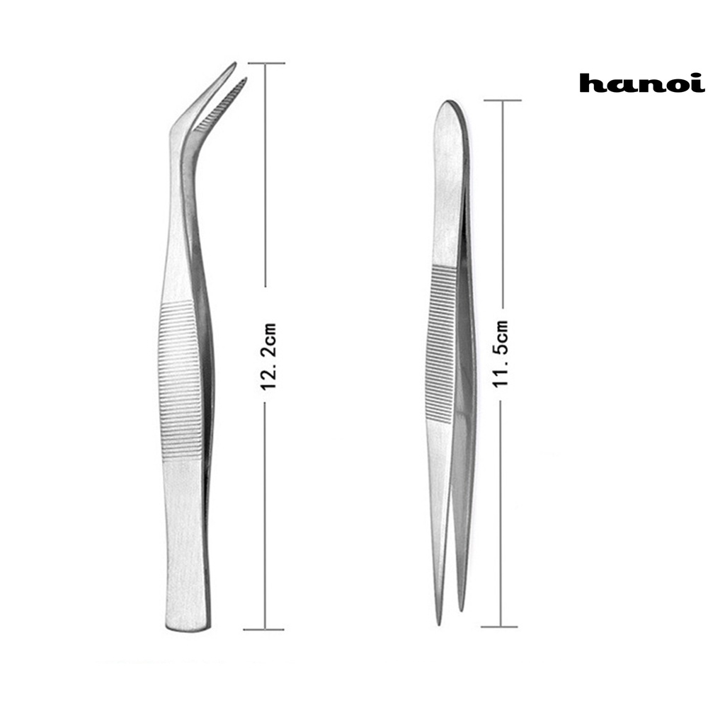 HQTM_Stainless Steel Multifunctional Elbow Straight Clip Eyelash Grafting Tweezers