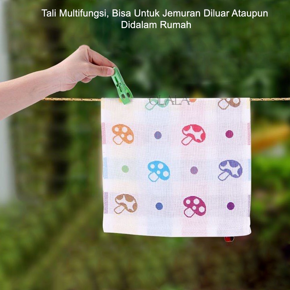 Tali  jemur pakaian + jepitan baju OLL-9809