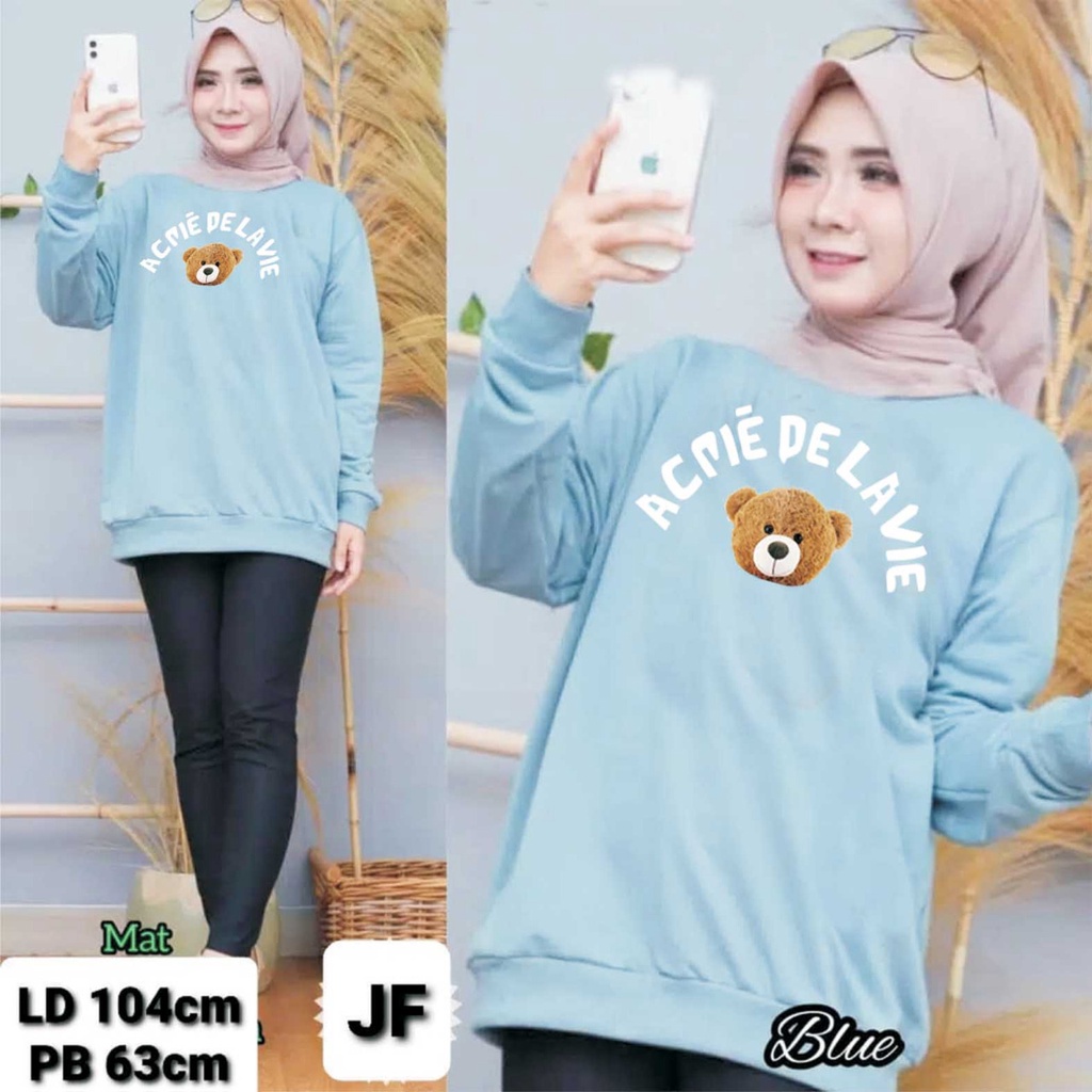 JF Atasan Kaos Sweater Lengan Panjang Wanita DE LAVIE