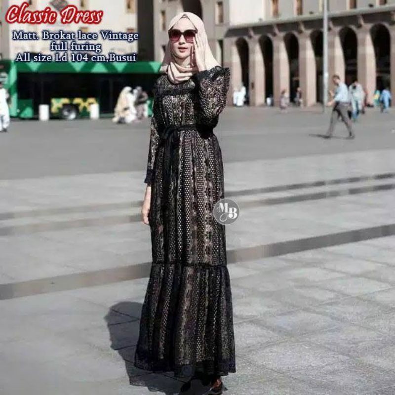 TERBARU CLASSIC DRESS BEST SELLER GAMIS RAYA TERMURAH