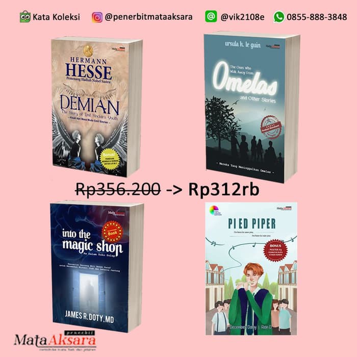 Paket Lengkap: Demian, Omelas, Into The Magic Shop, Pied Piper Murah