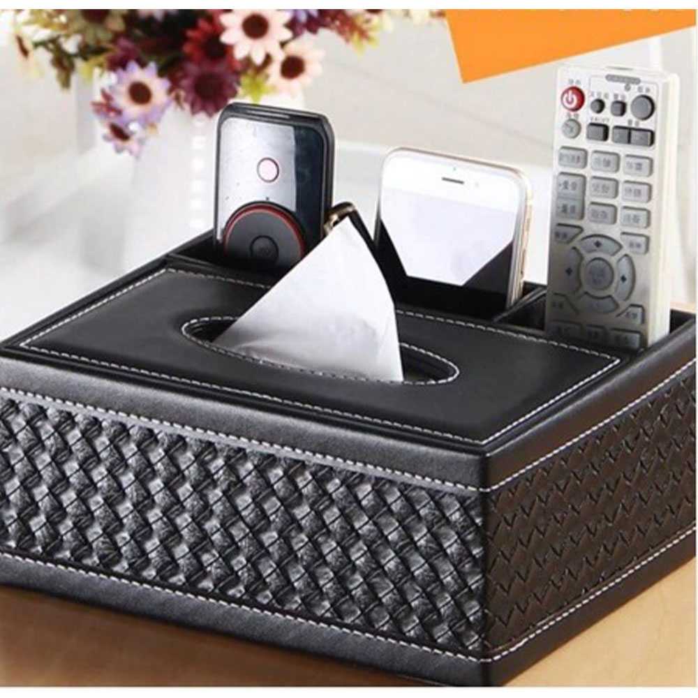 (100% BARANG ORI) ACRDDK Kotak Tisu Kulit Multifungsi Tissue Box Organizer - 34013