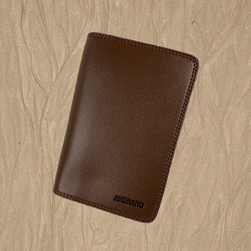 DOMPET PRIA ORIGINAL ANDRANO UKURAN TANGGUNG BAHAN KULIT SINTETIS DOMPET PRIA URAT KAYU ADA SELETING DALAM