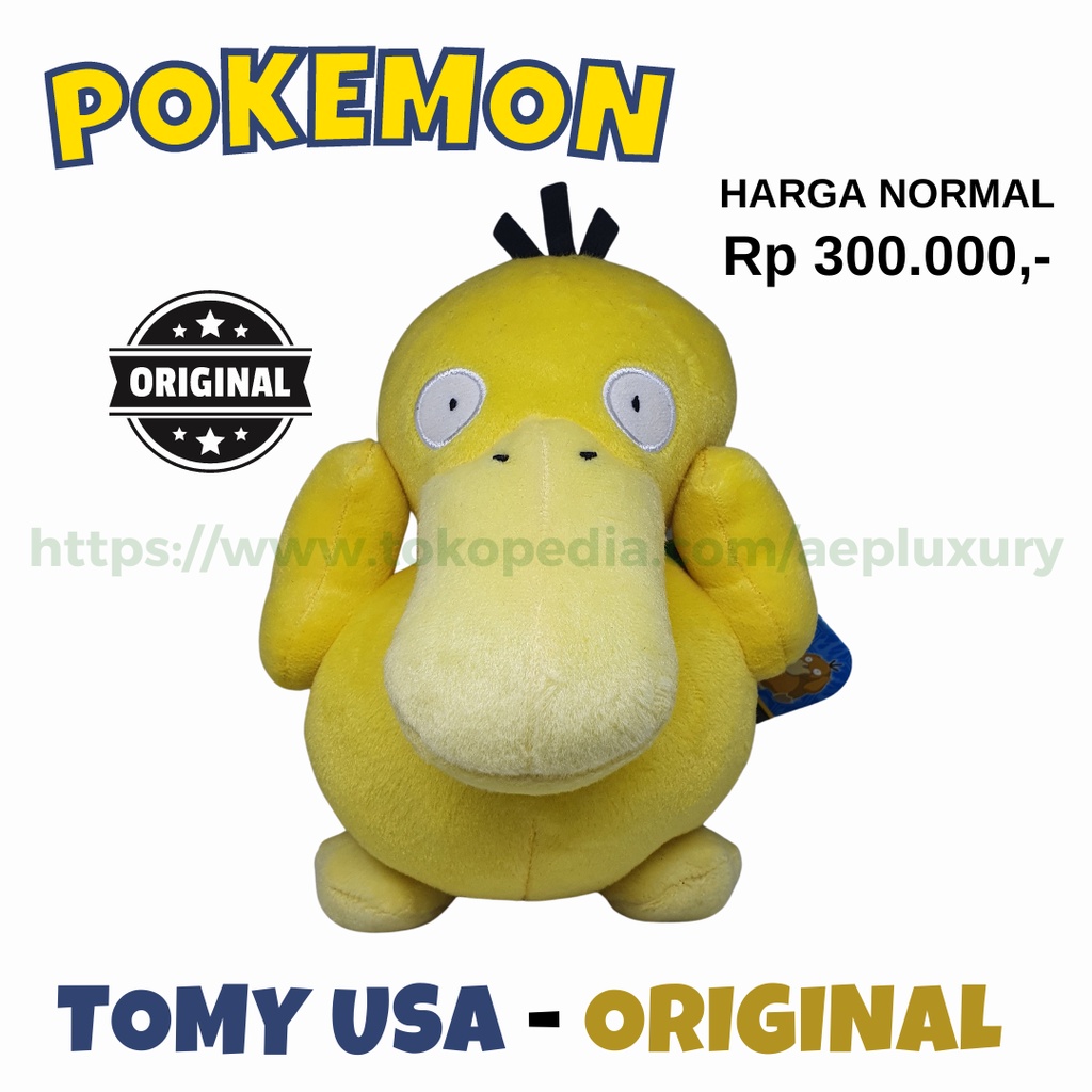 Psyduck ORIGINAL TOMY Pokemon plush boneka mainan Psyduck asli brand new TOMY USA