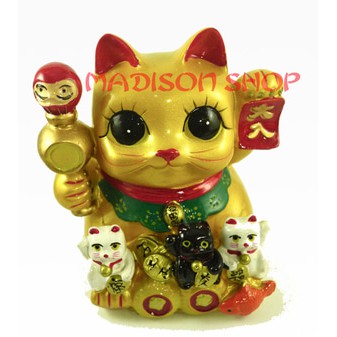 CELENGAN KUCING MANEKI NEKO LUCKY CAT GOLD PIGGY BANK