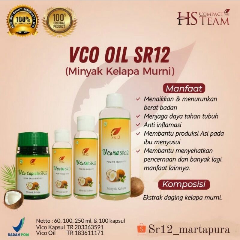 

VCO VIRGIN COCONUT OIL / MINYAK KEPALA MURNI / VCO SR12