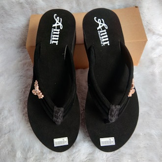 ANUR-wedges balok pariasi anting sandal wanita tinggi 6 cm