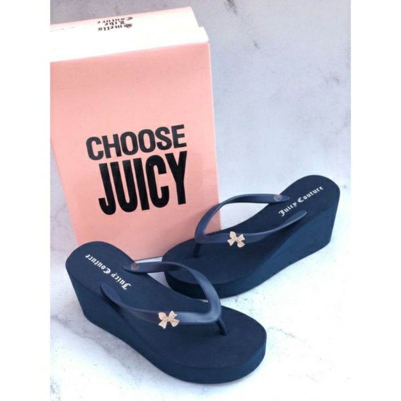 SANDAL JEPIT JUICY COUTURE PITA RIBBON PITA KECIL WEDGES