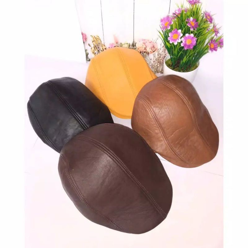 Topi Pet | Topi Pelukis | Topi Maher Zain | Topi Kodok | Topi Copet | Topi Pria Kulit Asli Murah