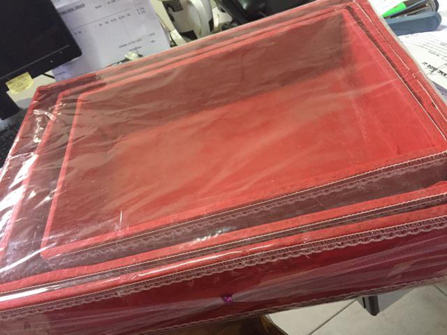 Kotak Hantaran Seserahan Kawin Box Lamaran Set-3 Tile Merah Pink Ungu Coklat