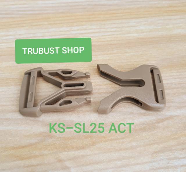 Kunci sodok slot buckle acetal ukuran 2.5cm warna kream jual ecer per 1pc