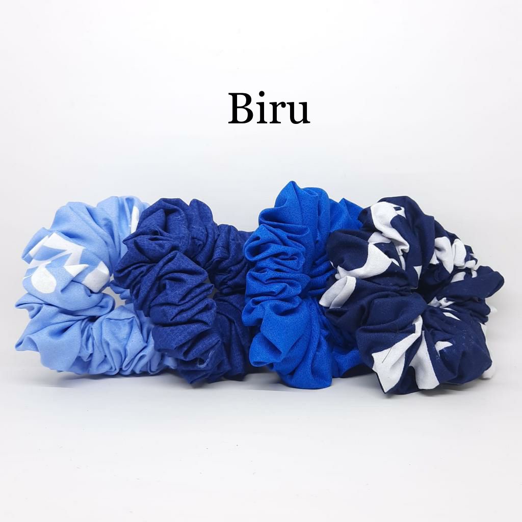 Scrunchie Motif Ikat Rambut Cepol Hijab Kunciran Gelang Kain