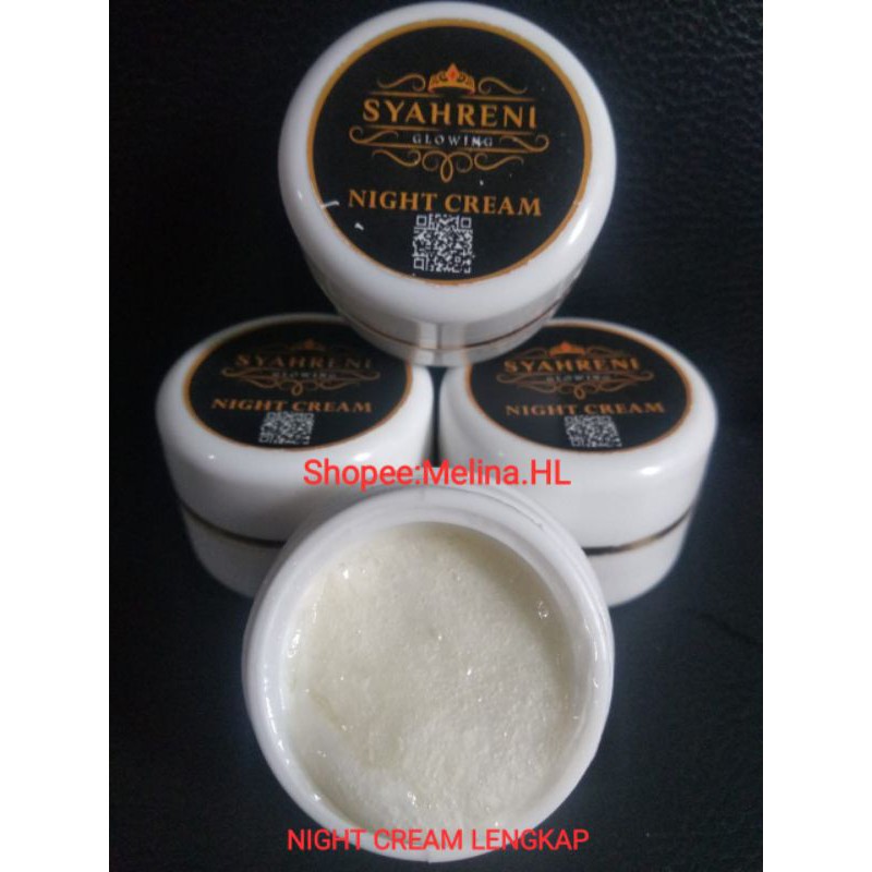 BISA COD BPOM Skincare Night cream syahreni glowing paket lengkap syr krim bedak malam ori syahraeni-1