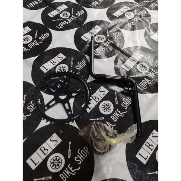 CRANK SET GIR LANGSUNG 20 ATLANTIS 44T 1 SET HITAM