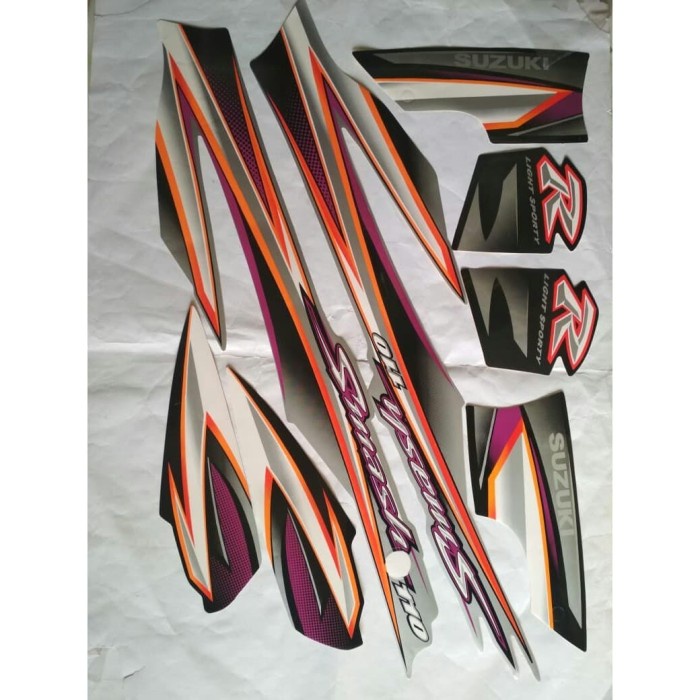 NEW stiker striping suzuki smash r 110 2005 silver hitam