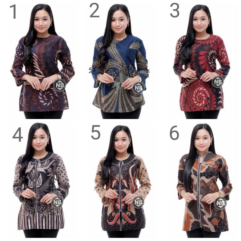 BAJU BATIK WANITA - BATIK WANITA MODERN MONALISA GENES M,L,XL,XXL asli PEKALONGAN