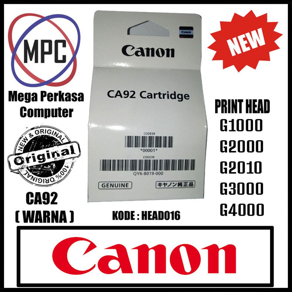 Silakan Order PRINT HEAD CANON G1000 G2000 G2010 G3000 G4000 CA91 WARNA CARTRIDGE terakhir