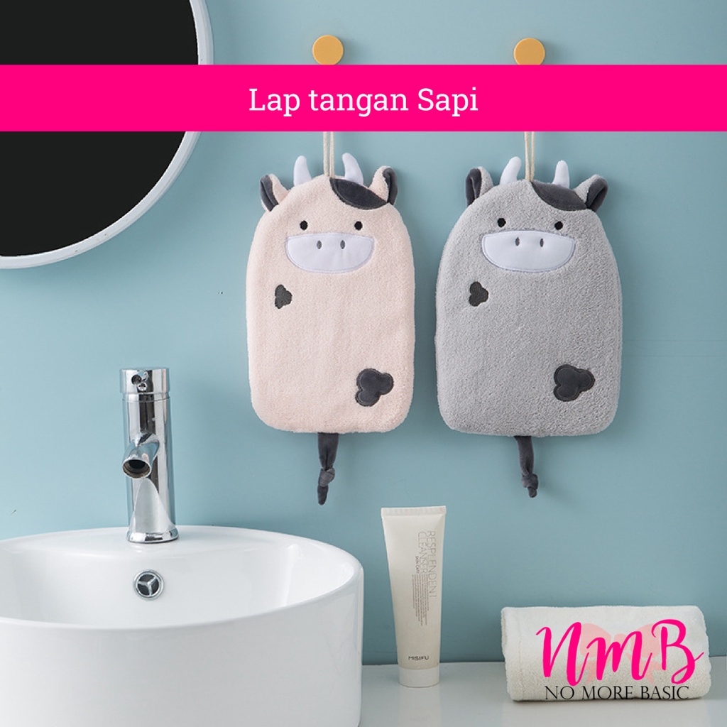 Lap Tangan Gantung Karakter Sapi / Handuk Tangan Gantung Karakter Sapi / Handuk Anak / Hand Towel