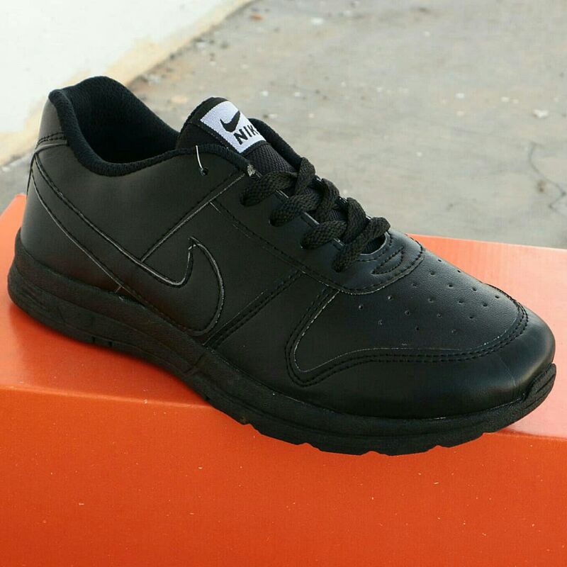 SEPATU HITAM POLOS FULL BLACK PRIA SEPATU SEKOLAH