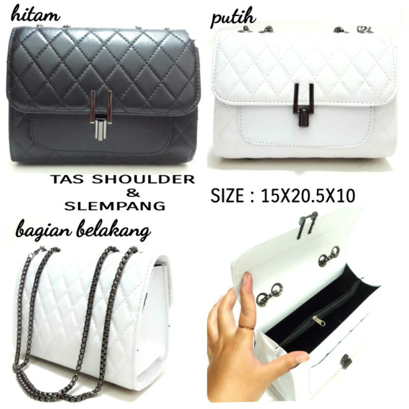 SHOULDER BAG DAN SLING BAG WANITA WARNA HITAM DAN PUTIH TERMURAH