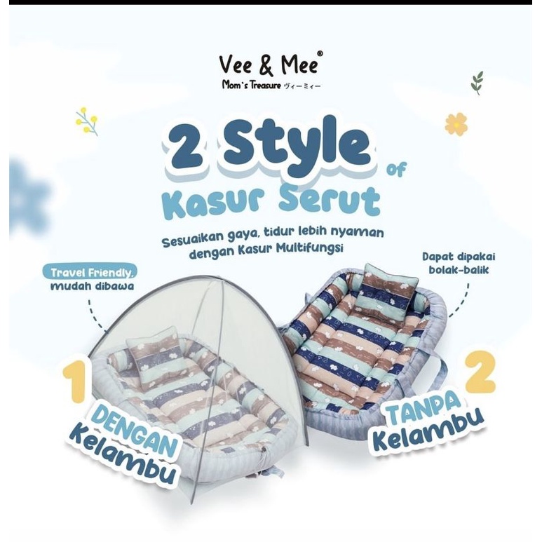 [2 Kg] Vee &amp; Mee Kasur Bayi Serut Anti Bakteri + Kelambu Kojong Rhino Series -  VMK 2010