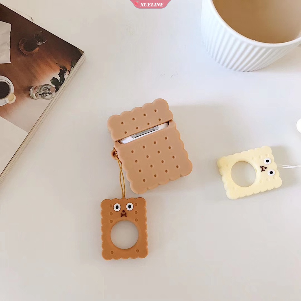 Casing Soft Case Silikon Bentuk Cookies Untuk AirPods 1 / 2 Pro