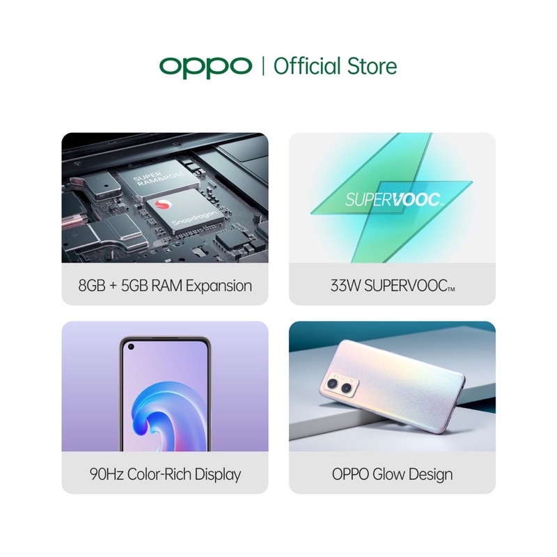 OPPO A96 8GB/256GB [5000mAh, 33W SuperVOOC, Qualcomm  Snapdragon 680]
