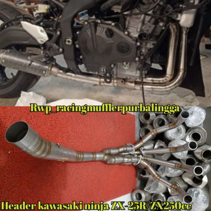 Leher header pipa knalpot header knalpot motor kawasaki ZX-25r-ZXR250 model 4 cabang