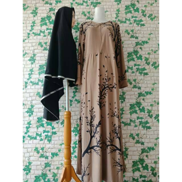 GAMIS SYARI ANNAJAH CAPUCCINO 900GR 110 140 ALLSIZE GAMIS SYARI BUSUI CADAR CREPE HQ POLOS MURAH I.