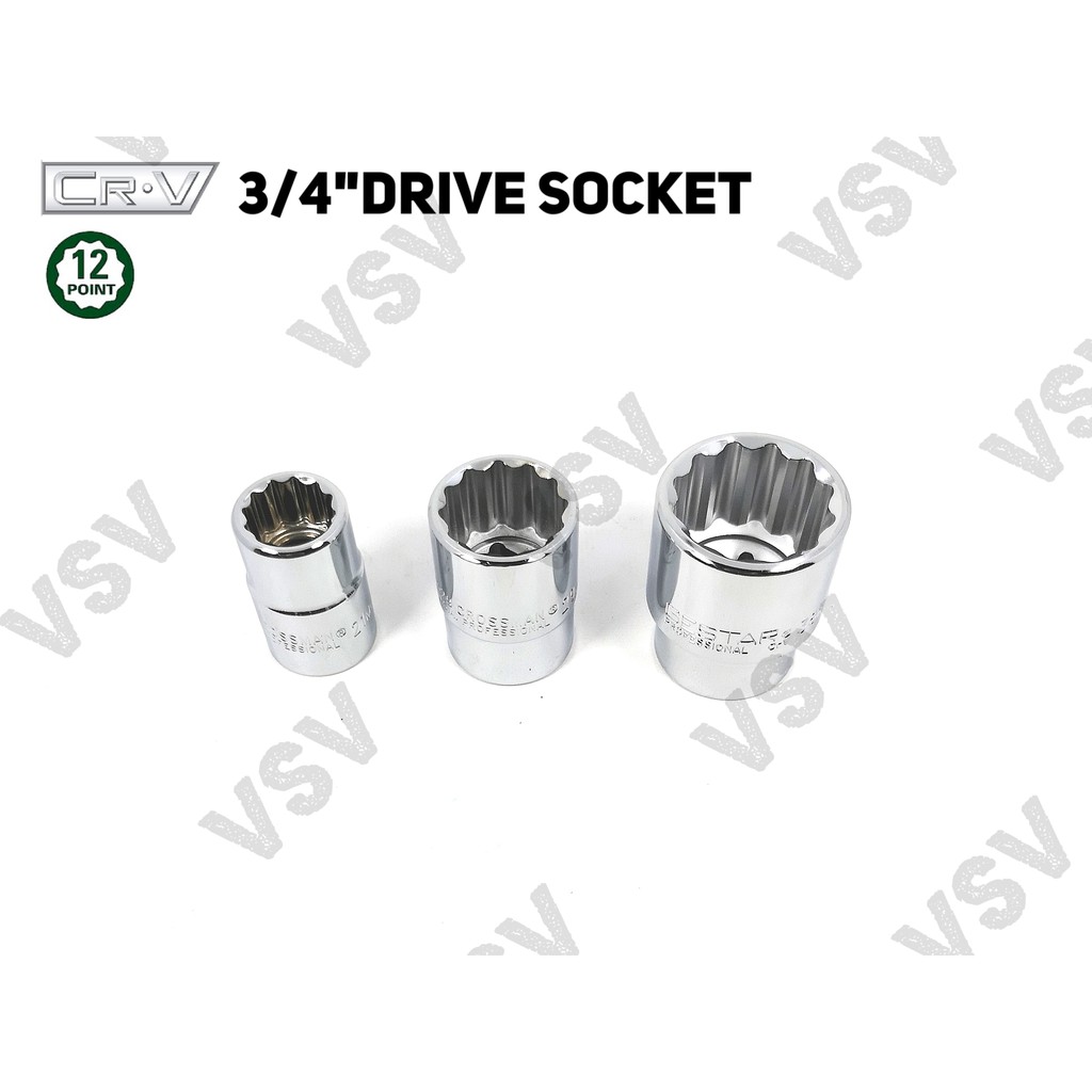 Gestar Socket 3/4&quot;Dr 12PT 1.3/4&quot; Kunci Shock Kunci Sock inchi