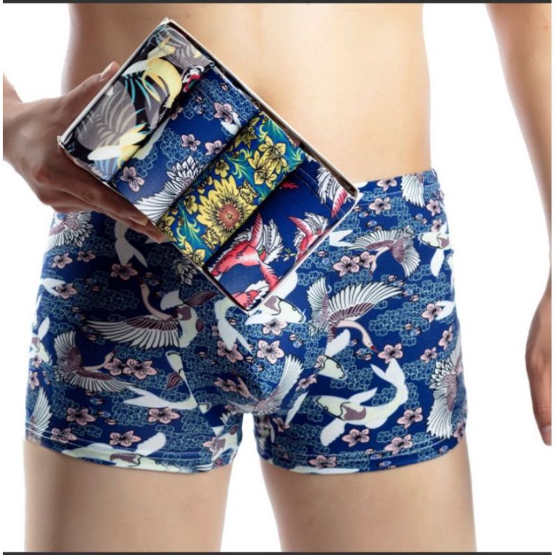 (1 buah) Aneka Boxer dalaman sexy Pria Celana Dalam pria Pakaian dalam cowo motif
