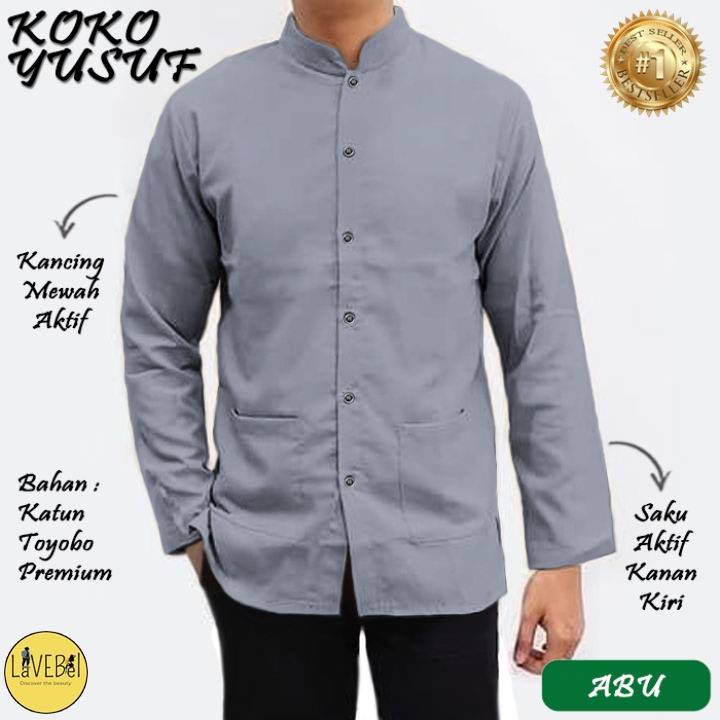 LVB - (GRATIS ONGKIR &amp; COD) Baju Koko YUSUF /uk.M,L,XL,XXL,3XL/TERBAIK,TERLARIS,TERMURAH/ALWI/Baju Muslim Pria KOKO KATUN Lengan Panjang/Muslimin/koko Ukuran JUMBO/Toyobo Premium/TERBARU 2021/25749-25755/ Sweet Ideal Style