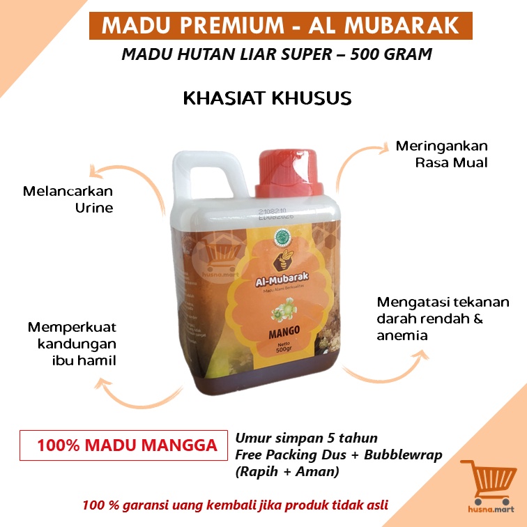 Madu Manggo / Mangga Al Mubarak kemasan 500 gram Asli Murni