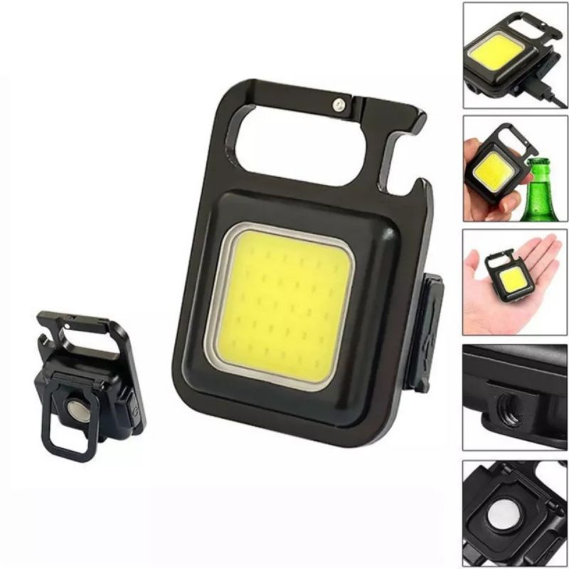 Lampu led gantungan kunci tas senter mini USB charger gantung magnet multifungsi Universal cahaya terang kelip darurat camping Portable