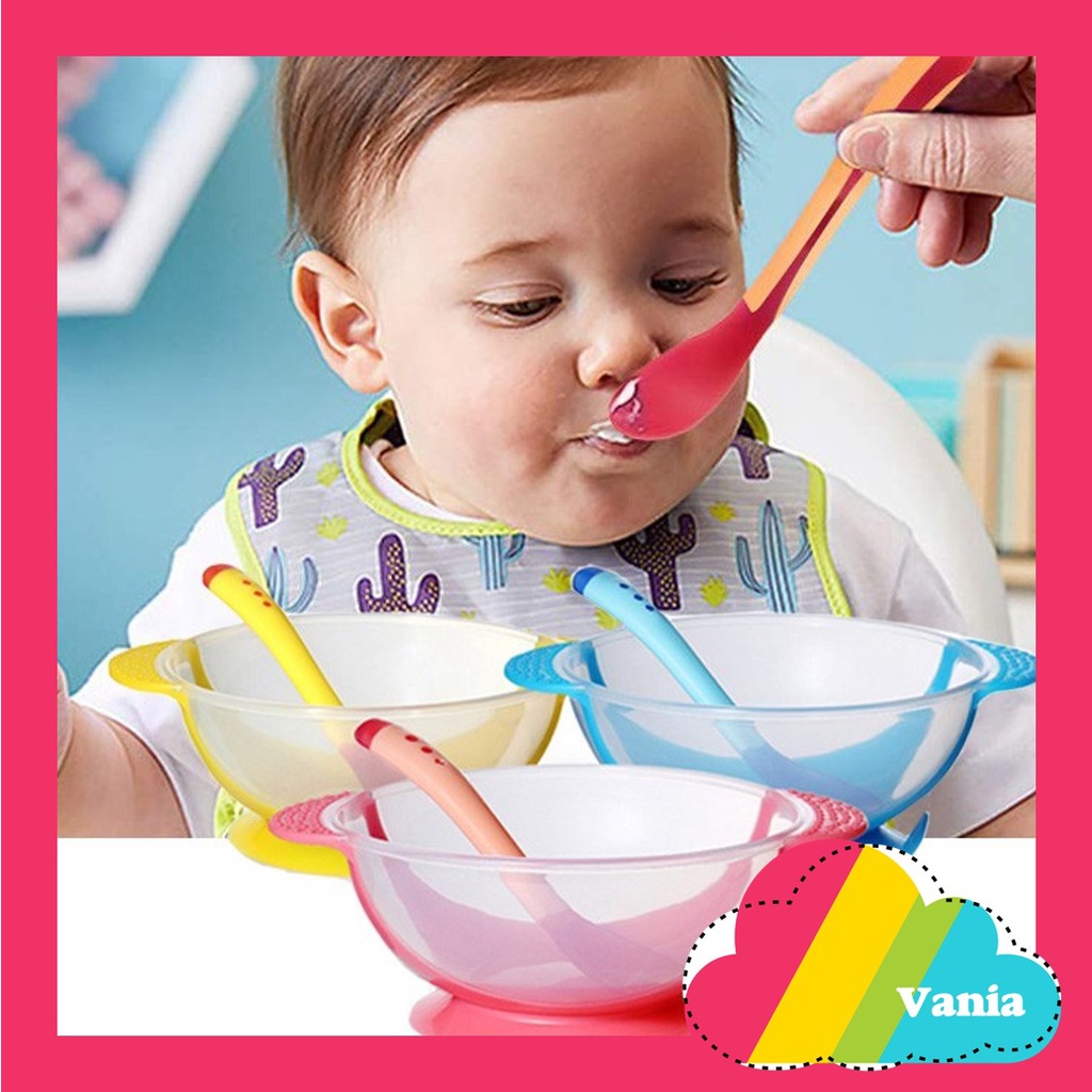 Mangkok makan anak bayi balita mpasi silikon karet silicone set mangkuk alat makan