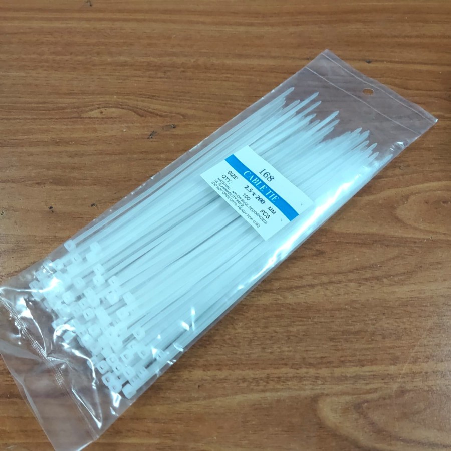 

TALI SEGEL PLASTIK 2.5 X 200 MM - KABEL TIES ISI 100 PCS
