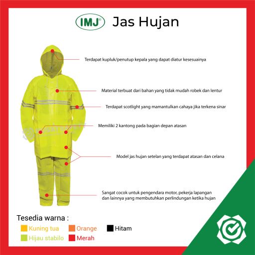 Jas Hujan Setelan Raincoat Anti Rembes IMJ