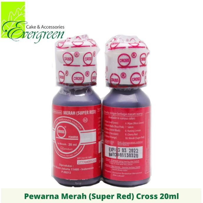 

Pewarna Makanan Cross Merah (Super Red) 20ml STOK TERBATAS Kode 724