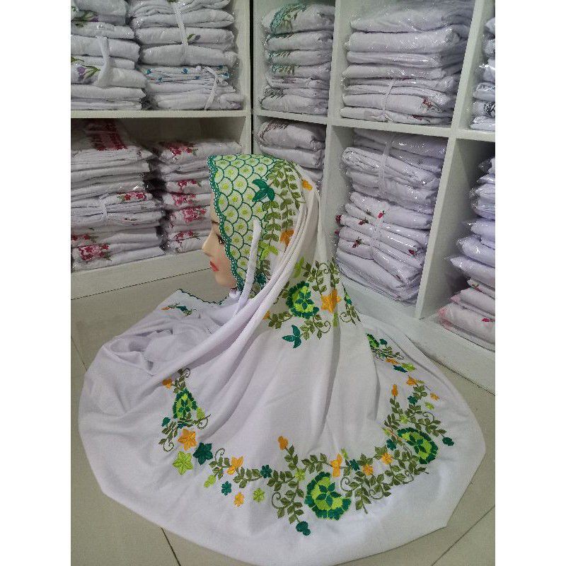 mukena terusan dewasa polino super silk motif TERATAI