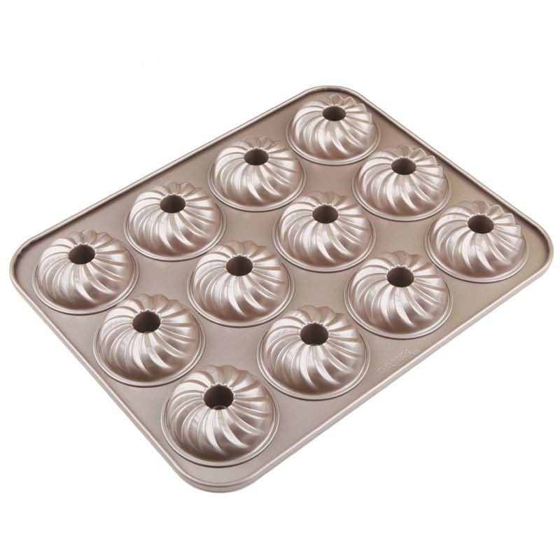 chefmade wk9222 12cups donut pan ulir / windwhirl / loyang mini bundt pan