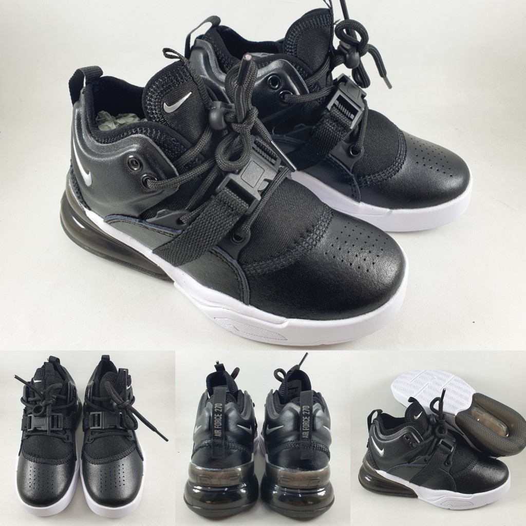 Sepatu Kets Anak Nike Air Force 270 Kids Black White Hitam Putih