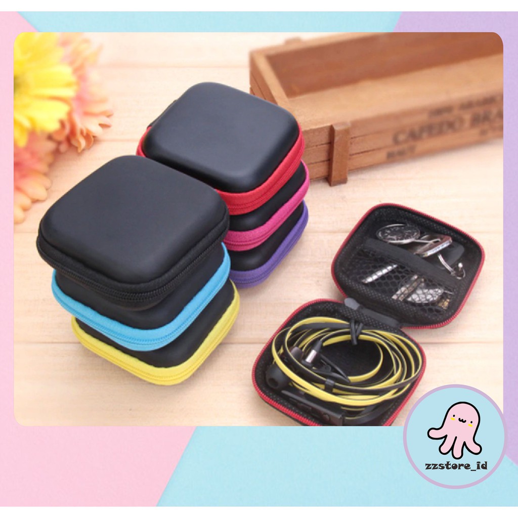 Pouch Penyimpanan Headset Persegi / Dompet headset / Kabel data / Tas Kunci