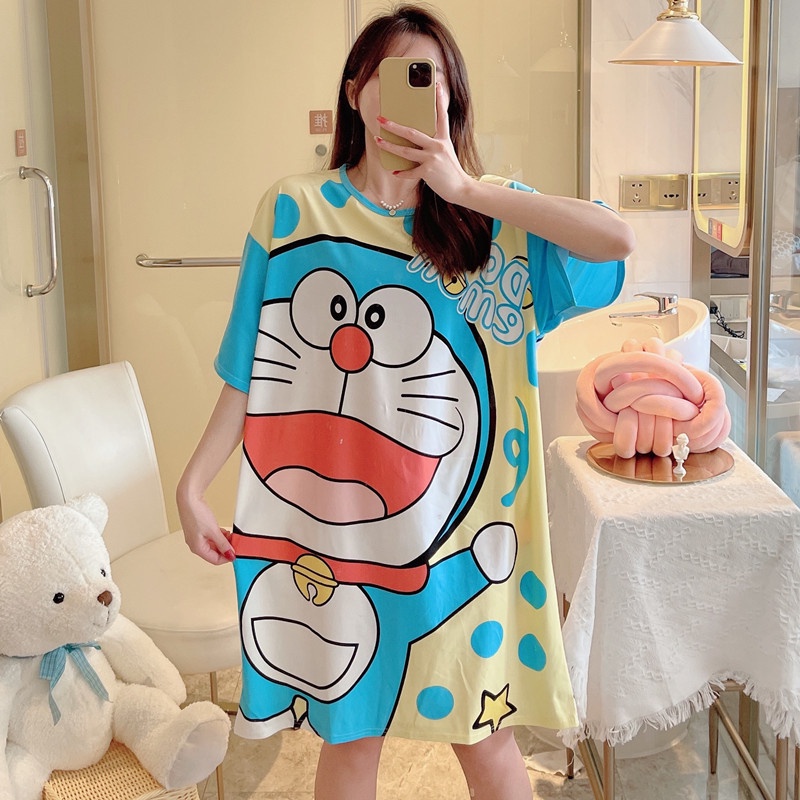 TELLY ➡️ 318 Baju Tidur Import Wanita Motif Kartun Imut Freesize Muat Sampai XXXL