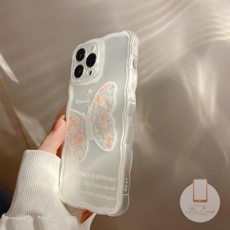 Soft Case Tpu Transparan Motif Bunga Butterfly Untuk iPhone 7 8 Plus 11 Pro Max XR X XS Max 7 8 6 6s Plus 12 13 11 Pro Max