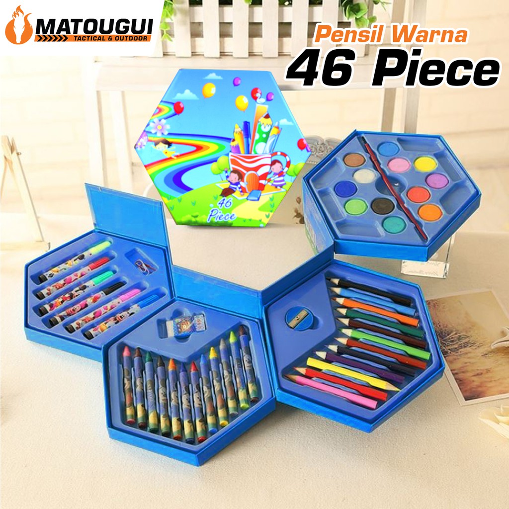 

Crayon Set 46 Pcs Crayon Oil Paste Pensil Warna Pensil Warna Lengkap Alat Mewarnai Alat Melukis CBTZ