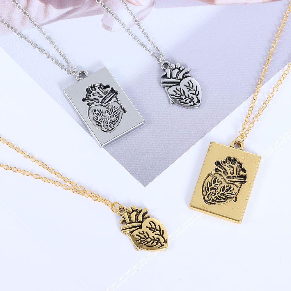 R-flower 2pcs Couple Kalung Hadiah Pernikahan Hari Valentine Puzzle Hati Choker