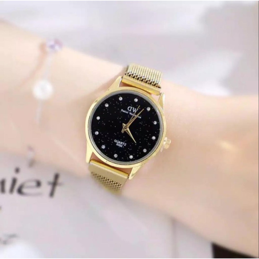 PA JAM TANGAN WANITA ANALOG RANTAI MAGNET DIAMOND MURAH GROSIR IMPORT FASHION MDL DD025