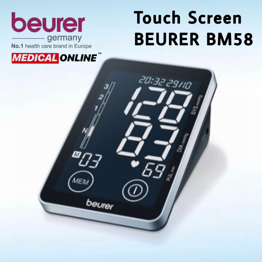 BEURER BM-58 BM58 TENSIMETER DIGITAL TOUCH SCREEN BEURER ALAT UKUR TEKANAN DARAH MEDICALONLINE MEDICAL ONLINE
